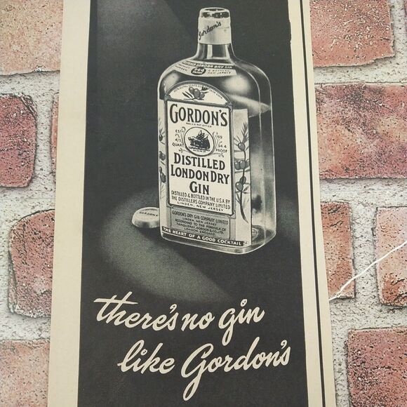Gordons‎ - There's no gin like Gordon's - 1950 Vtg Alcohol PRINT AD Ephemera - Picture 2 of 6
